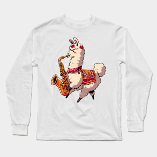 Llama saxophone lover Long Sleeve T-Shirt